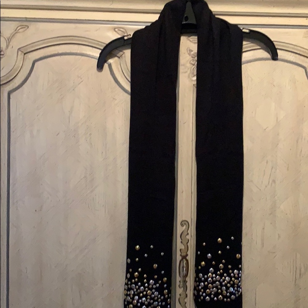 Black bedazzled scarf